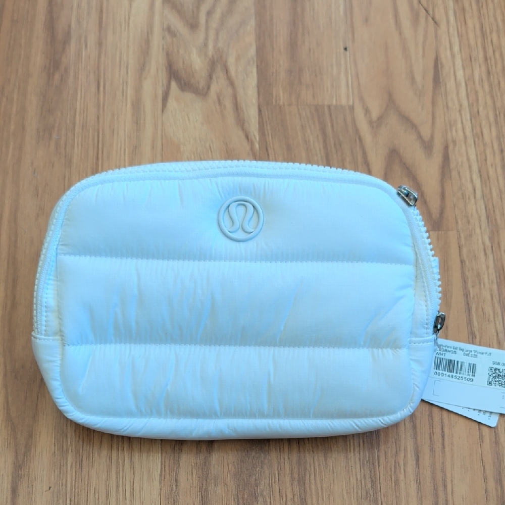Lululemon Athletica White Quilted Belt Bag Cross Body NWT & free Gift Bag